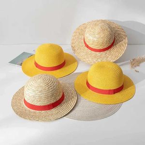 Chapéus de aba larga Chapéus de balde Luffy str PROPUTAMENTO DE PROJETO DO CARACTON C PROCESSORES C Acessórios Summer Sun Hat e filhos Luffy Hat Women J240425