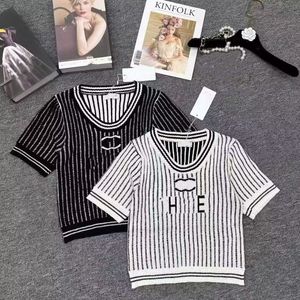 패션 여성 니트 티 조끼 Jacquard 편지 단색 티셔츠 디자이너 Tops Tee