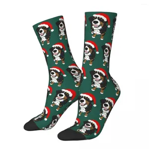 Men's Socks Christmas Bernese Mountain Dog Harajuku Sweat Absorbing Stockings All Season Long Accessories For Man's Woman Gifts