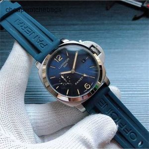 Panerei Luksusowe zegarek Smersibls Watches Swiss Technology Automatyczne szafirowe lustro 44 mm 13 mm importowany gumowy pasek Włochy Sport na rękę i7ju