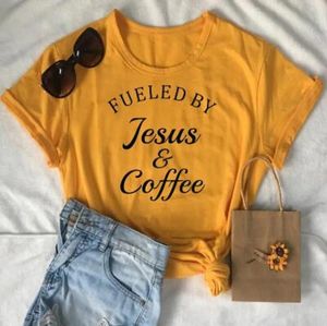 イエスのコーヒーコーヒー女性Tシャツティートップティートップスレター印刷Tシャツ