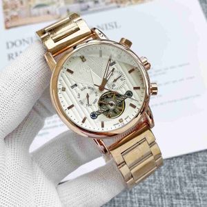 2021 Mens Hundred and Five Needle Automatic Mechanical Large Flywheel Steel Band Watch