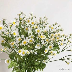 Getrocknete Blumen künstliche Gänseblümchen Blumen Seide gefälschte Kamille Blumen Staubblätter kleiner Gänseblümchen für Hochzeit Home Tischdekoration Dekor