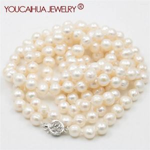 Chains Natural 8-9mm Akoya Freshwater Pearl Necklace Sweater Chain Women Girl Fashion Jewelry Making Design Hand Made Ornaments 50inch