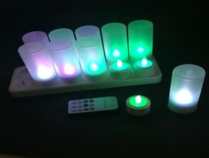 Controle remoto Recarregável LED LIGHT LUZ Multi cores decoração Casa LED sem chamado Candles4608191