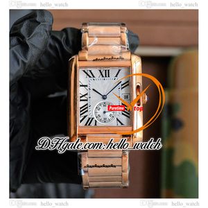 New ANGLAISE 36mm W5310003 Automatic Mens Watch White Dial Alone Second Hane Rose Gold Case Bracelet Sport Watches HelloWatch G13A9