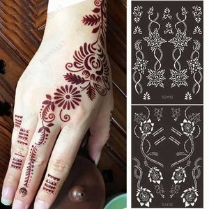Tattoo Transfer Reusable Temporary Henna Tattoo Stencil for Hand Arm Sleeve Mehndi Stencils Designs Painting Template DIY Tattoo Supplies 240427