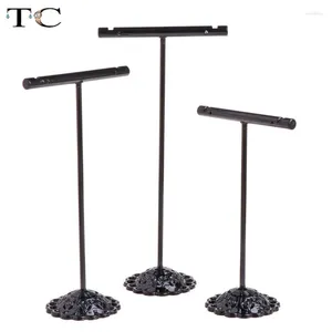 Jewelry Pouches 3pcs/lot Stainless Steel Tree T Bar Earrings Stand Holder Rack Display Organizer Storage Showcase