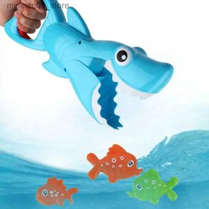 Sand Play Water Fun 1 set of fun shark bathtub toys suitable for babies boys girls and 4 fish bathing games Q240426