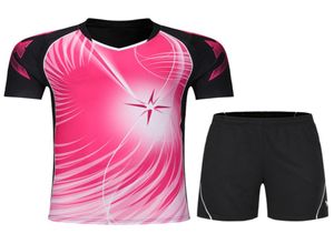 2018 Badminton Shirt Shorts Men039s und Women039s Tischtennis T -Shirt und Shorts Quickdrying Sportswear Tennis S9038001