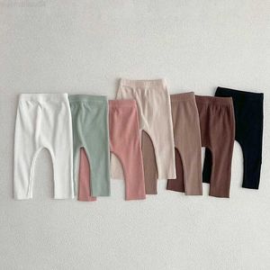 Trousers Baby Girls Long Legs Cotton Big PP Pants Spring and Autumn Preschool Boys Pants Fashion Solid Pants Childrens PantsL2404