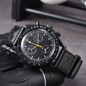 Biyokeramik Gezegen Ay Erkekler İzle Yüksek kaliteli tam işlevli kronograf saat tasarımcısı Mission Mercury 42mm Naylon Watch Shi Ying,