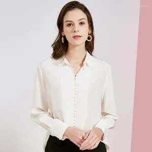 Mäns avslappnade skjortor Kvinnor och toppar Silk White Long Sleeve Office Formell plus stor storlek vår sommar sexig haut femme