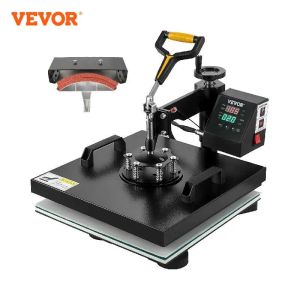 VEVOR 2IN1 HEAT PRESS HINE 38*38cm多機能360度スウィンゲイデジタル昇華プリンタートランスファーDIY Tシャツキャップを駆動する