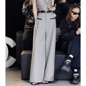 Kadın Pantolon 2024 Giyim Takım Tasarımı Yüksek bel geniş bacak paspası