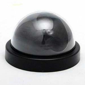 2024 newBlack Plastic Smart Indoor/Outdoor Dummy Home Dome Fake CCTV Security Camera with Flashing Red LED Lightfor Outdoor Surveillance for