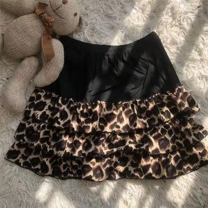 Skirts Korean Style Kawaii Y2k Mini Skirt Women Vintage Harajuku Leopard Print Indie Aesthetic Fashion Summer Clothes