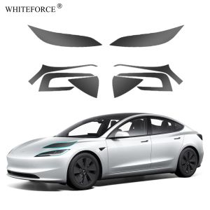 Carros para Tesla Modelo 3 Highland 2023 2024 FILME DE PROTEÇÃO TAXA TAÇÃO MODELO DE PROTEÇÃO 3+ Lâmpada traseira da lâmpada de cor preta Alterar filmes