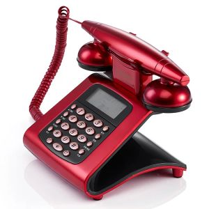 Zubehör Real antikschnelles Festnetzhelender Telefon fester Retro -Telefonknopf Vintage Dekorative Telefone für häusliche Familie rot