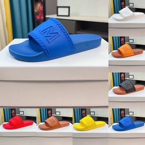 MCMS Slippers para homens de moda paris letras impressão slides saltos planos banheiros de borracha sandálias ao ar livre Man 2024 Sandale Beach Shoes