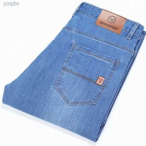 Men's Jeans Mens stretch denim jeans thin new business casual straight pants black blue Trousers Daily Mens Trousers Dropship Plus sizeL244