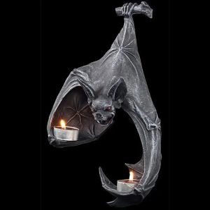 Velas Bat Wall Tealight Holder Halloween Candlestick Bat estátua Jardim pendurado Candlestick Light Garden Home Halloween decoração