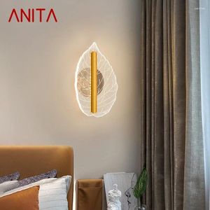 Lampa ścienna Anita Współczesne liście w salonie sypialnia sypialnia nocna nordycka art.