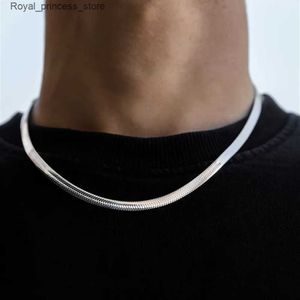 Pendant Necklaces Mens Hip Hop Snake Chain Necklace New Fashion Stainless Steel Silver Necklace Jewelry Accessories Party Gifts Q240426