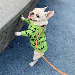 Fashion Pet Clothes Dog Green Sweater Warm Winter Clothes Schnauzer Teddy Corgis French Bulldog British Shorthair Cat Sweaters 240425