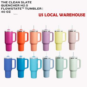 THE QUENCHER H2.0 40Oz Mugs Black Chroma Tumblers Insulated CLEAN SLATE Car Cups Stainless Steel Coffee Termos Tumbler Winter Pink Target Red Cosmo Neon White 0426