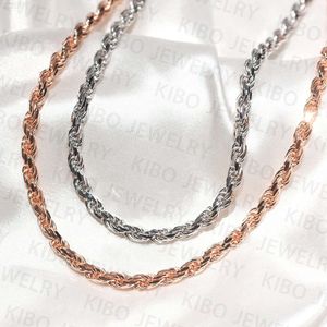 Hip Hop Jewelry 18k Gold Plated 4.2mm 925 Sterling Silver Men Rope Chains for Small Pendant