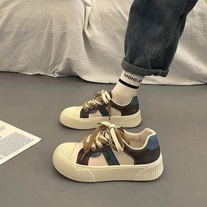 Casual Shoes Athletic Flat Sports Sneakers Ladies Whit Canvas Women Footwear High Quality Spring Korean Sale Light Urban 2024