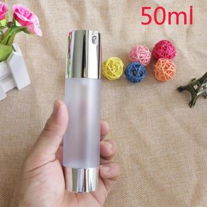 Storage Bottles 30ml50ml Empty Airless Pump Dispenser Bottle Refillable Lotion Cream Containers Easy To Carry Frosted For Travel 100pcs