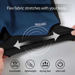 EI01 Men's Shorts ARSUXEO Mens 7 Running Shorts 2 in 1 Quick Dry Athletic Training Exercise Jogging Sports Gym With Zipper Pocket Workout d240426