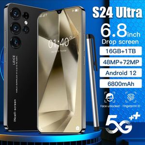 S23 S24 Ultra Phone 16G 1TB Smartphone Unlocked Mobiltelefoner Android 14 5G Celular Mobiltelefon 6.8 -tums Celulares Mobiltelefoner Finger ansikte ID Lås upp mobiltelefoner