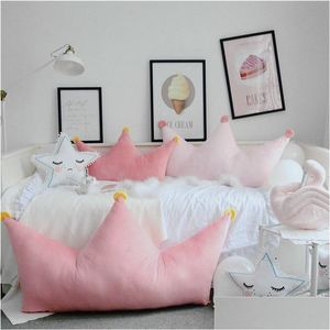 Cushion/Decorative Pillow Kids Room Backrest Princess Crown Back Cushion P Toys Baby Slee Head 230311 Drop Delivery Home Garden Texti Dhgsy