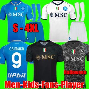 23 24 Napoli Soccer Jerseys Maglia Neapel 2023 2024 Målvakt Zielinski Anguissa Olivera Kvaratskhelia Men Kids Kits Football Shirt Osimhen Lozano SSC Fans Player