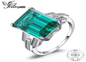 JewelryPalace 592 ct Created Emerald Wedding Bands Ring 925 Sterling Silver Fine Jewelry Women Fashion Classic Ring Gift4852601