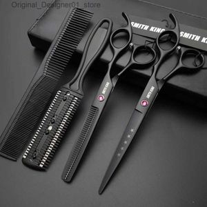 Hair Scissors Smith King Professional Barber Set 6 /7 Scissors+Slim Scissors Barber+Set+Comb+Thinningcomb Q240426