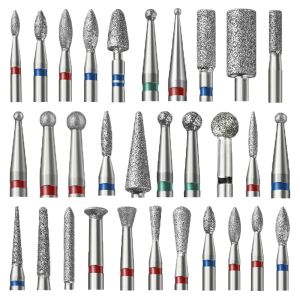 Биты измельчающего резак для маникюра Diamond Ceramic Drill Bits Mills Удаление ногтевых битовых машин электрический маникюр