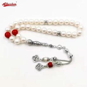 Tasbih Natural freshwater pearls 100% genuine pearls red agates Muslim islamic women jewelry fashion necklace arabic accessories 240415