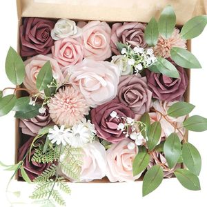 Decorative Flowers Artificial Wedding Box Set Dusty Combo For DIY Floral Arrangements Centerpieces Bouquets Home