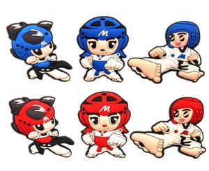 Taekwondo Baby Shoe Charms Pvc Blue and Red Deavener Shoes Accessories для Jibz Kids Party Gifts F07AL9694956