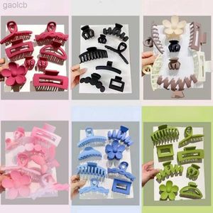 Hair Clips Barrettes 8PCS/SET Large Grabber Shark Clip Square Clip Female Color High Ponytail Grapple Gripper Strongly fixes hair 240426