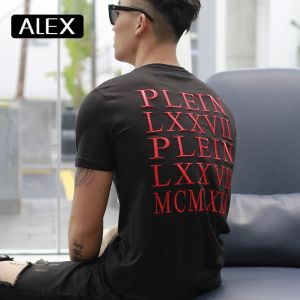 T-shirty Alex Plein T Shirt Men Summer Casual Cotton Hafdery Black Streetwear Cotton Tshirt Men Botton Funny Men Ubranie 2020 Fashion