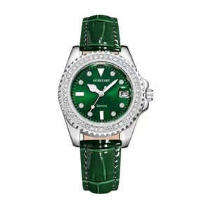 Fabriksdirektförsäljning av kvinnors klockor grossist diamant inlagd mode live sändning kalender bälte kvartsklockor