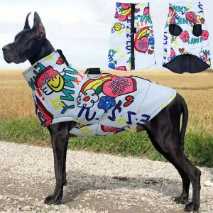 Giacche Fashion Big Dog Giacca impermeabile Cappotto per animali domestici autunno con fibbia di trazione Doberman Pinscher Golden Retriever Giacche da esterno