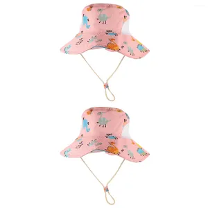 BERETS 2 PACK HATS SUN VISOR utomhus barn skydd solskade justerbara sommarbarn rosa flicka