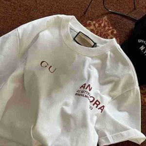 Women's T-Shirt designer G Family 24 Spring/Summer New Trendy Brand Show Style Simple Letter High Weight Short Sleeve Loose T-shirt Half Straight Hair 332H