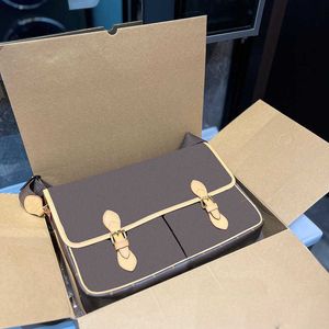 Дизайнерские мужчины Плечо портфель коричневая кожаная сумочка